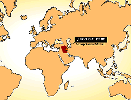 Mapa de localización del Juego Real de Ur