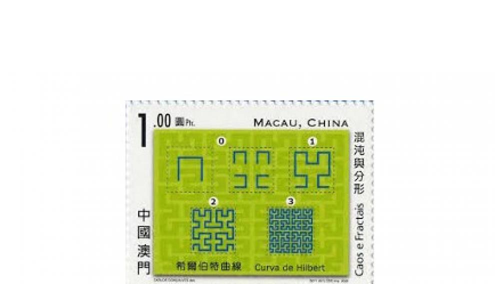 La curva de Hilbert en un sello emitido en Macau en 2005